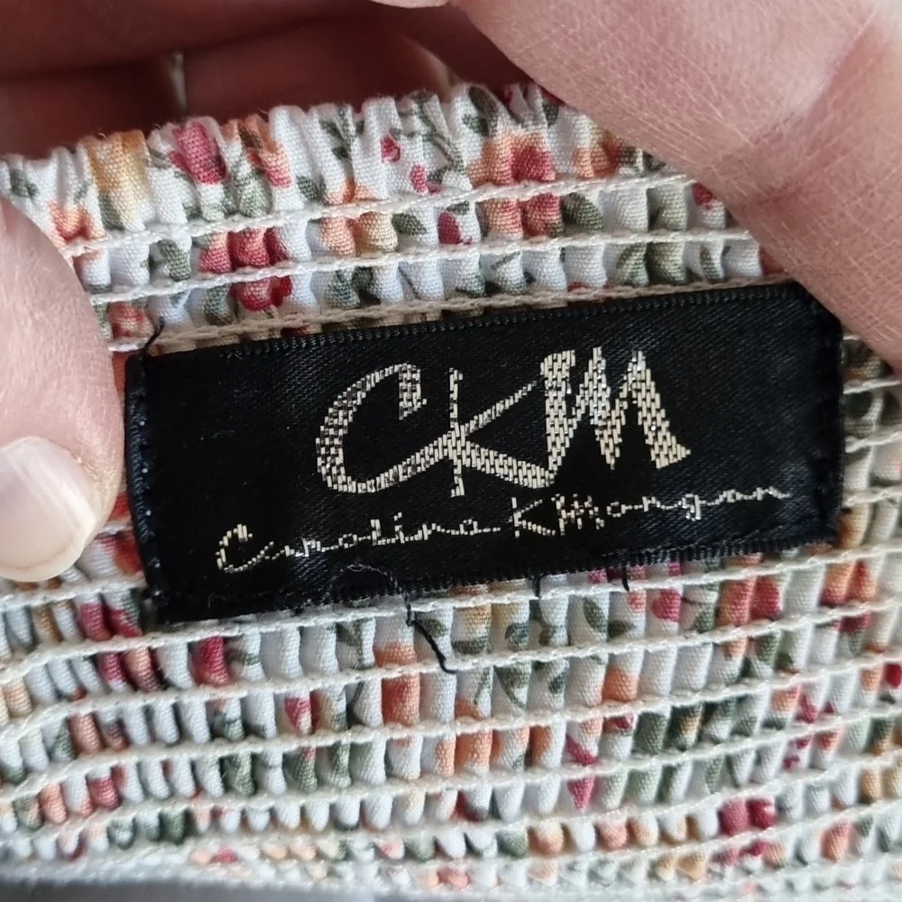 CKM, floral dress, tie waist, elastic back, adjustable straps, approx size 10 - Picture 8 of 9